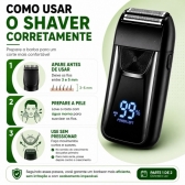 Kit Shaver Elétrico + Aparador Nariz Recarregável USB Masculino