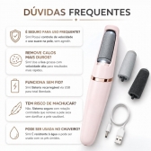 Lixa Elétrica Para Pés Profissional USB Com LED Removedor De Calos E Rachaduras