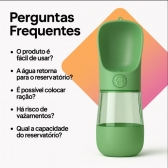 Garrafa Portátil Pet 2 em 1 Água e Ração 370ml Passeio - Verde