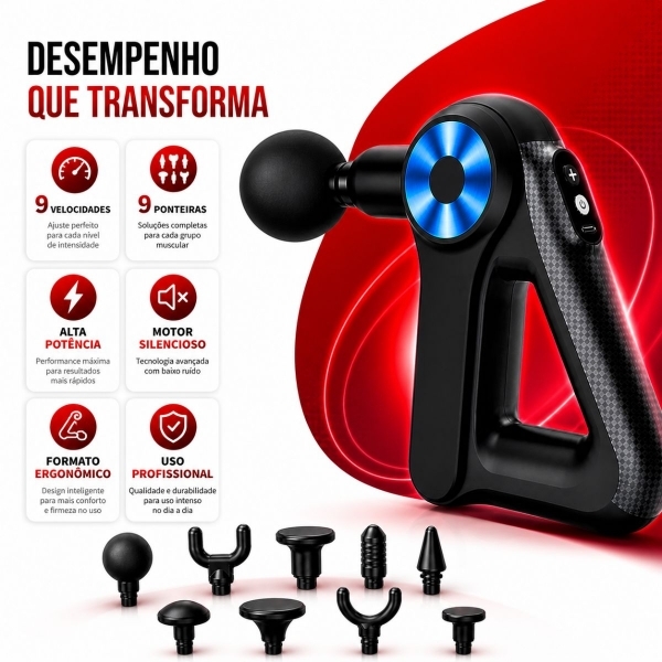 Massageador Muscular Profissional Triangular Ergonômica