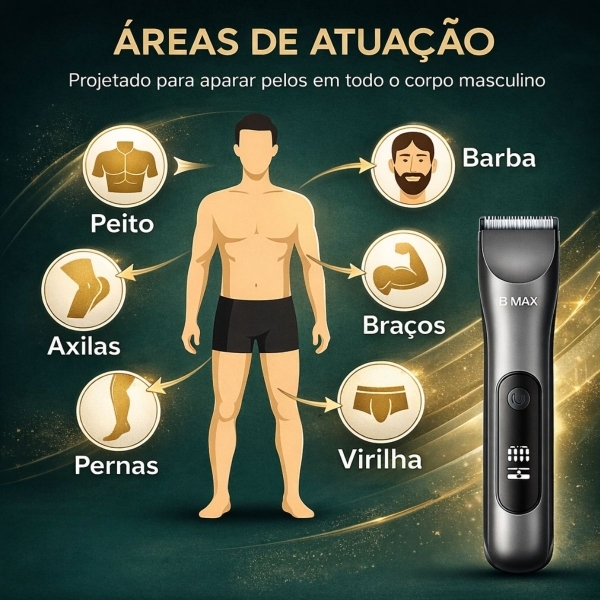 Kit Depilador Corporal Masculino Cerâmica 5W Aparador Nasal