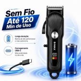 Kit Maquina Profissional Cortar Cabelo Acabamento Aparador Preto