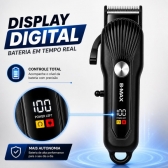 Máquina Cortar Cabelo 5w Led Barbeador 5w Aparador Pelos Preta/dragão