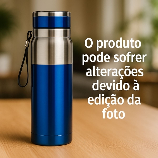 Garrafa Vacuum 800ml - Azul_Prata