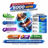 Kit Shaver Elétrico + Aparador Nariz Recarregável USB Masculino