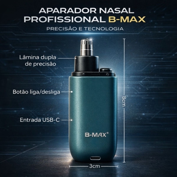 Máquina Cabelo Acabamento Profissional Aparador Pelos Nasal Prateado