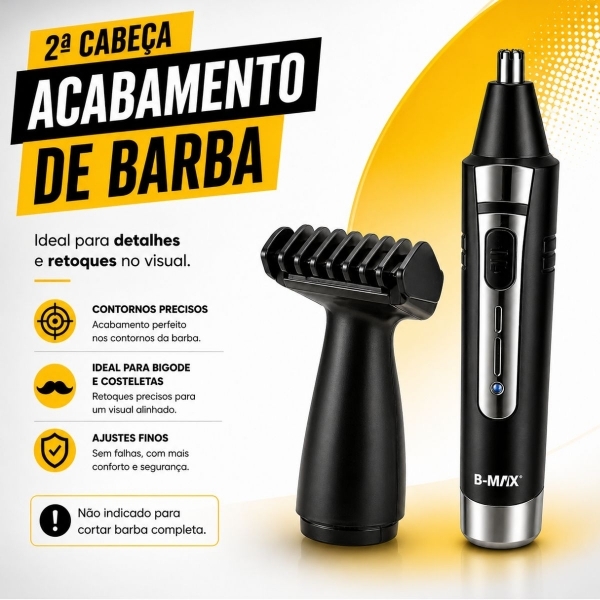 Máquina Aparador Pelos Elétrico Nariz Ouvido Sem Fio Bivolt