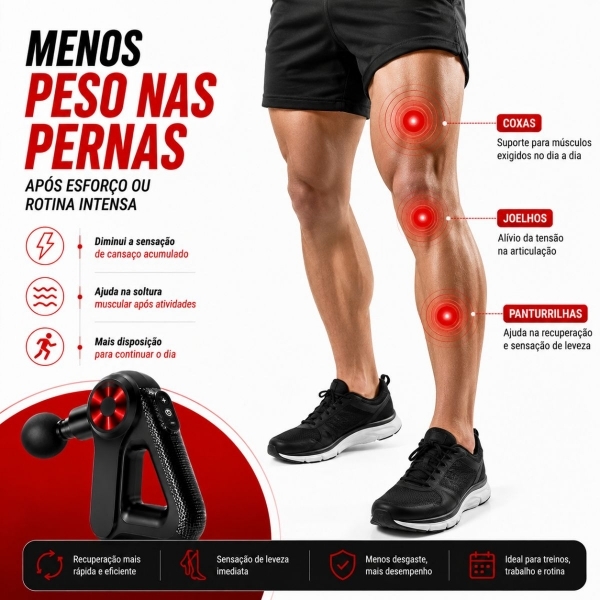 Massageador Muscular Profissional Triangular Ergonômica