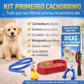 Kit Primeiro Cachorro Acessórios Filhote Comedouro Guia - Macho