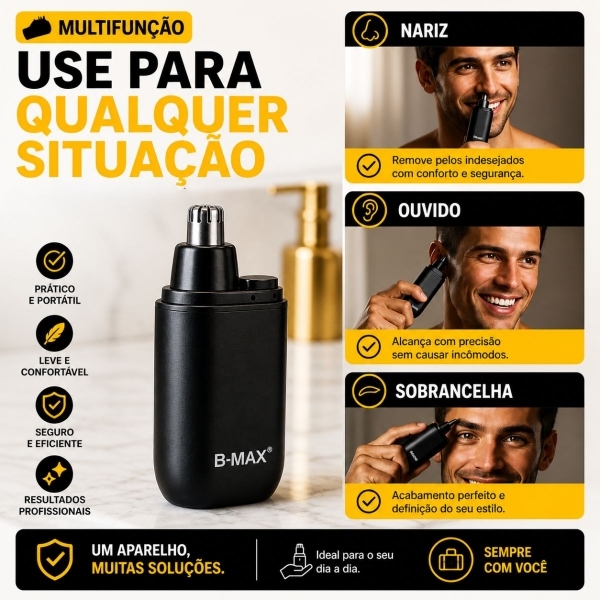 Kit Maquina Profissional Cortar Cabelo Acabamento Aparador Preto